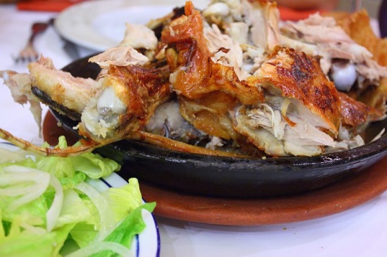 Lechazo churro asado. Tasting Palencia