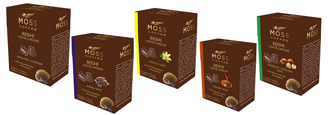 Cafés Moss Coffee de sabores. Cortado, moka, caramelo, vainilla y avellana